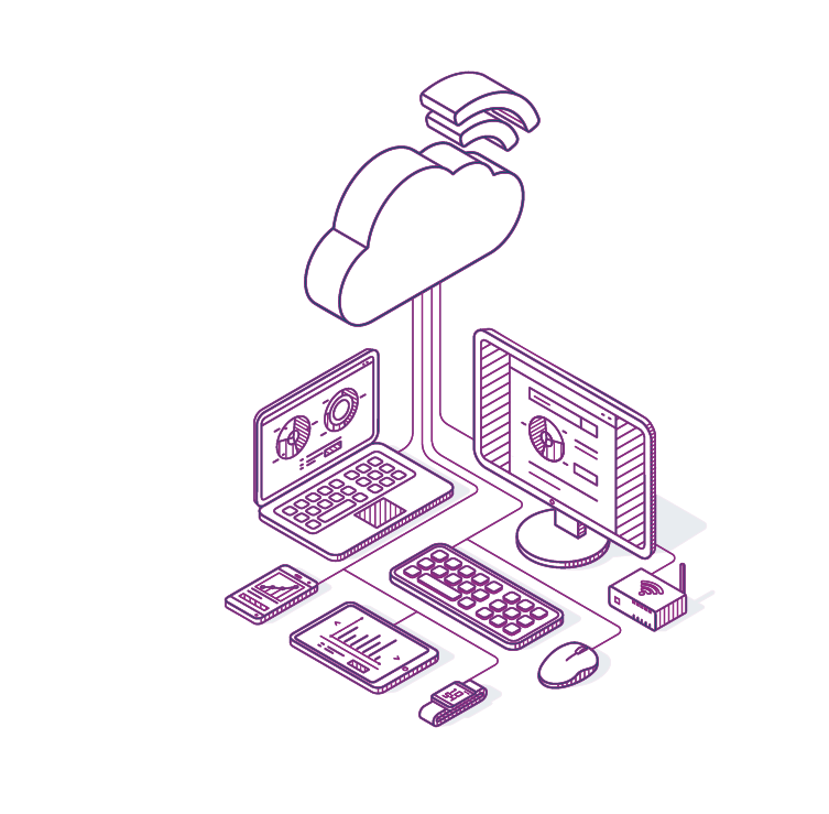 Infographic depicting cloud computing in Devon