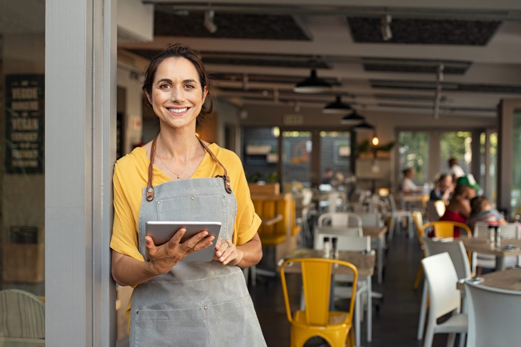 Cafe owner using technology to support her business in Devon