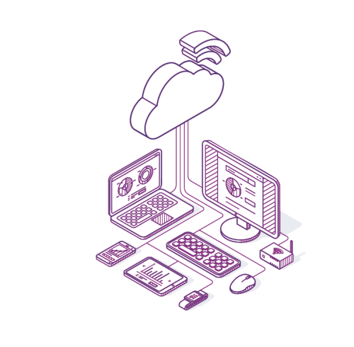 Infographic depicting cloud computing in Devon